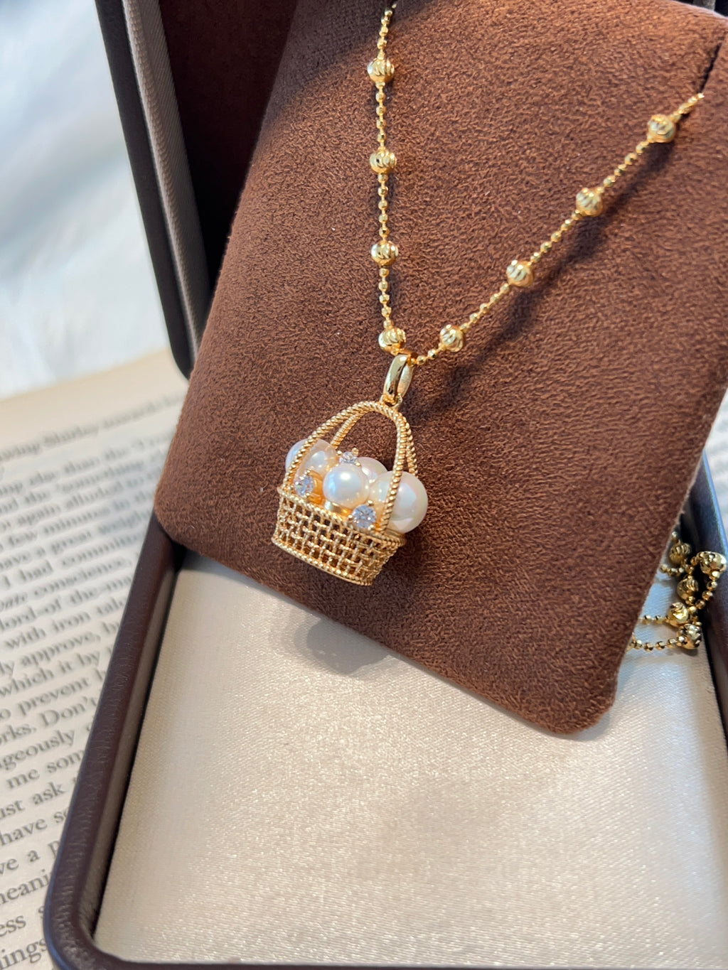 Pearl Basket Pendant