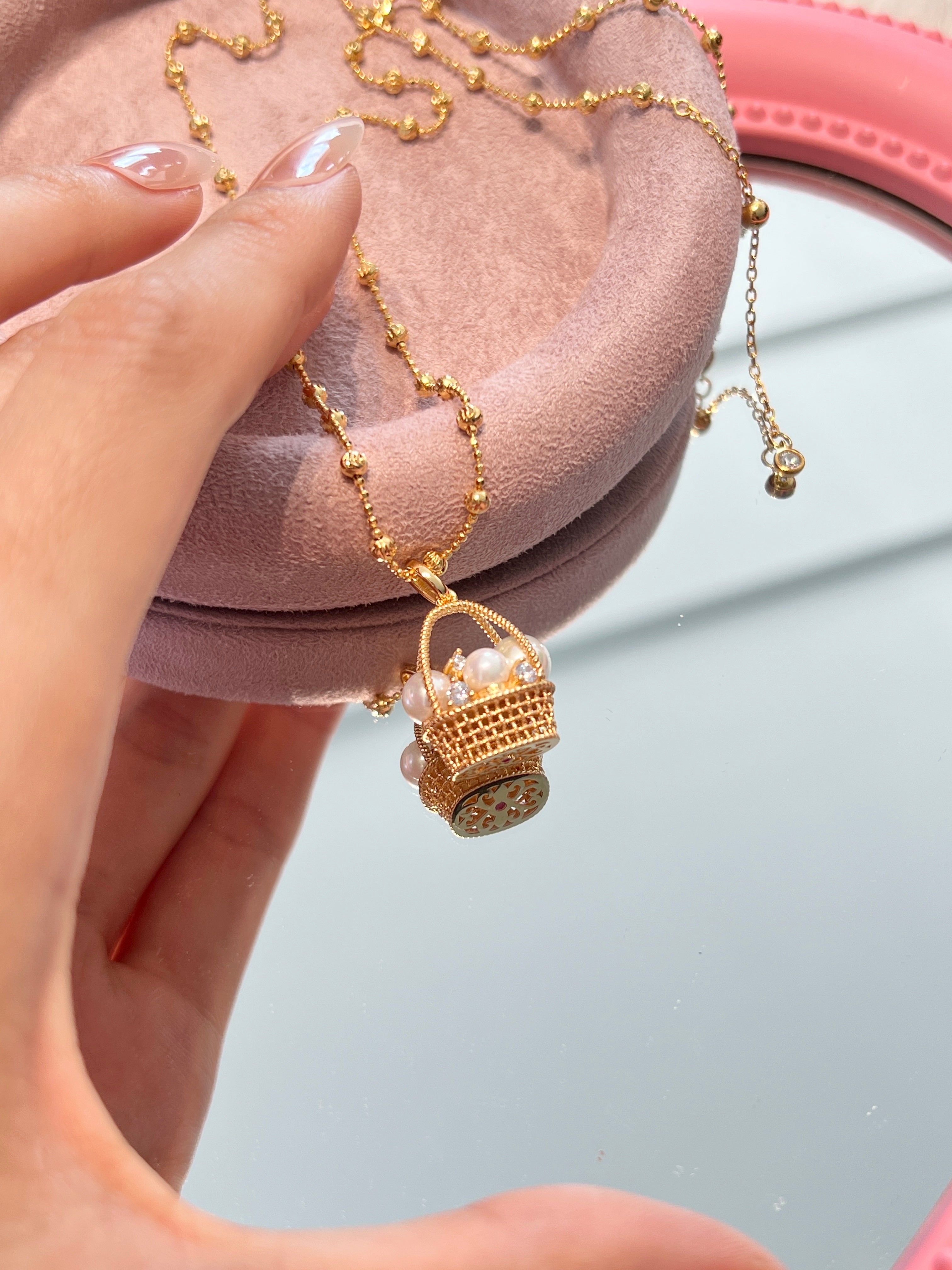 Pearl Basket Pendant