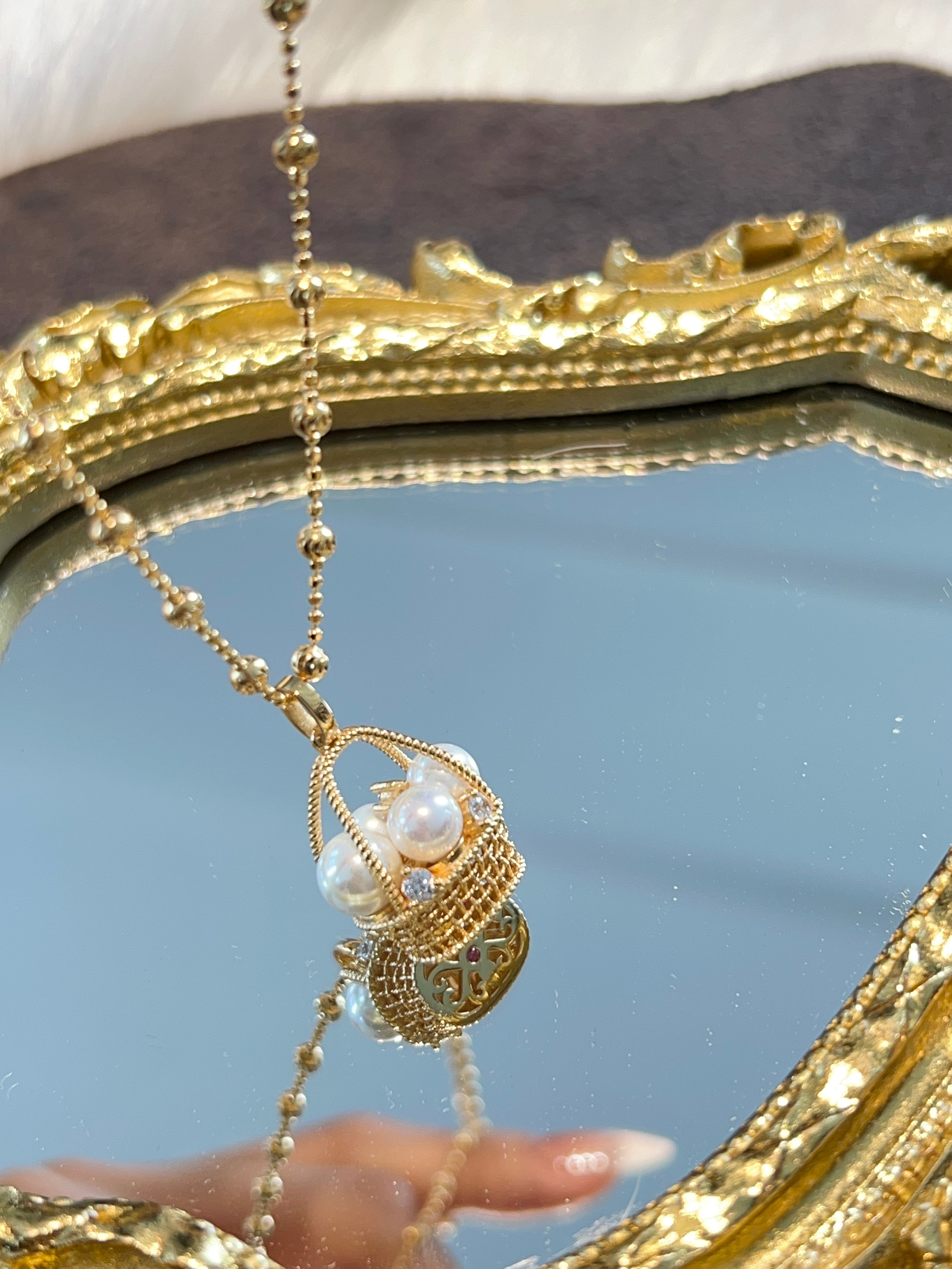 Pearl Basket Pendant