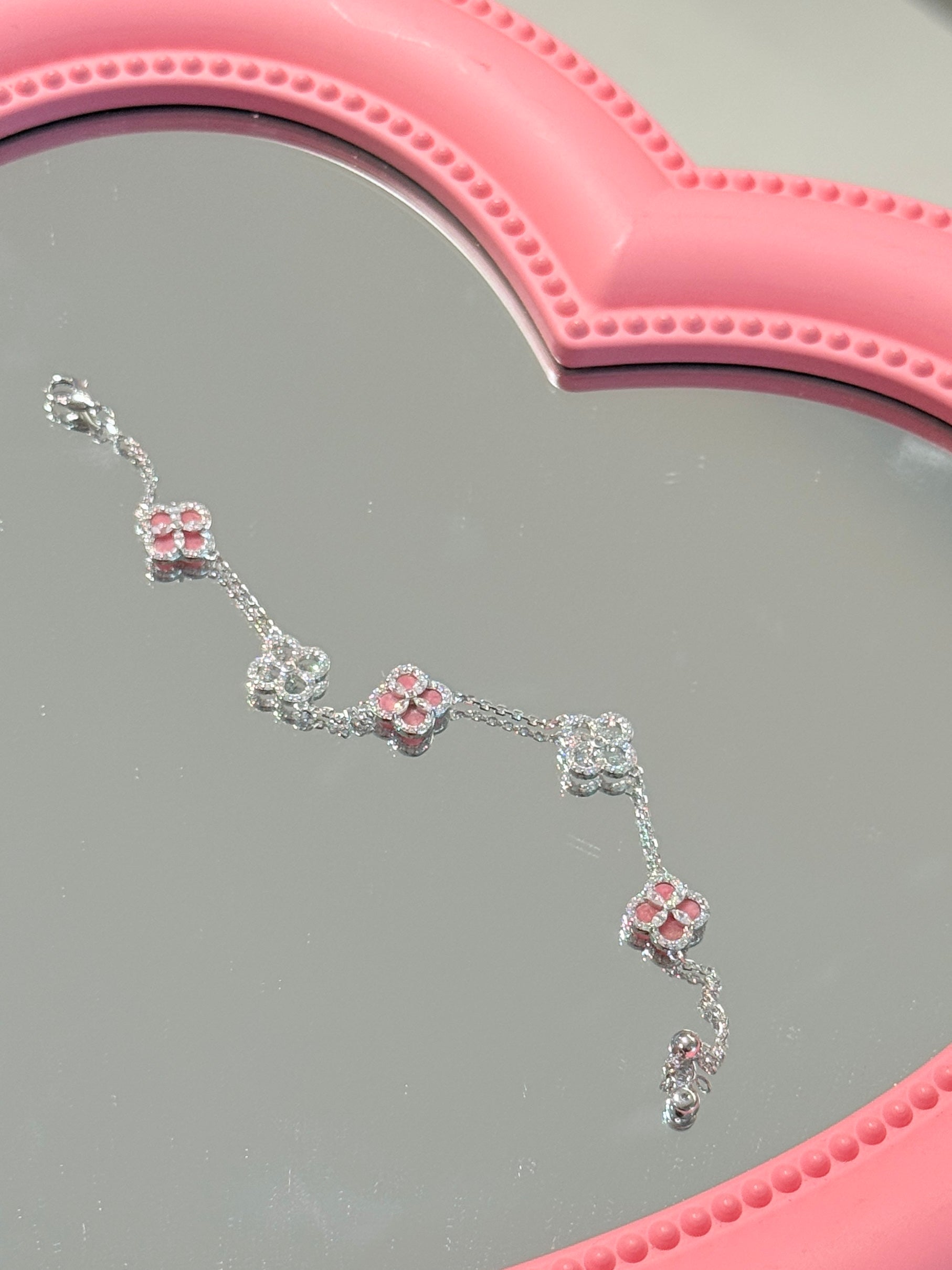 Pink Clover Bracelet
