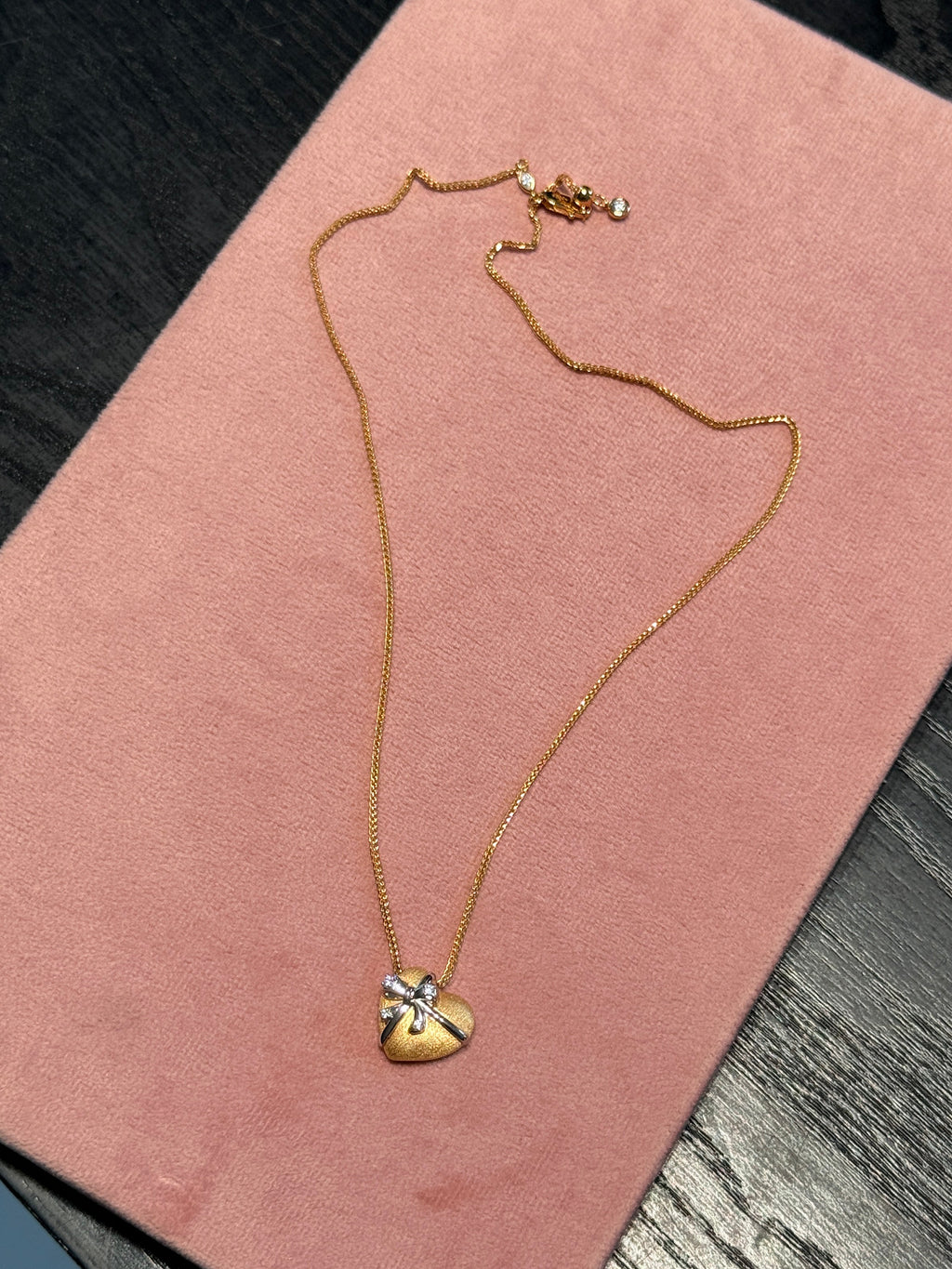 Amour Bow Heart Necklace