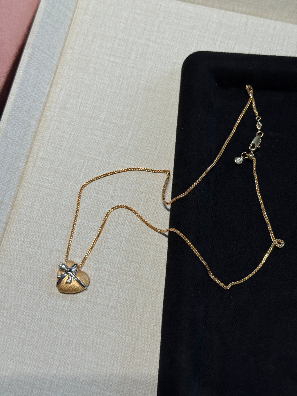 Amour Bow Heart Necklace