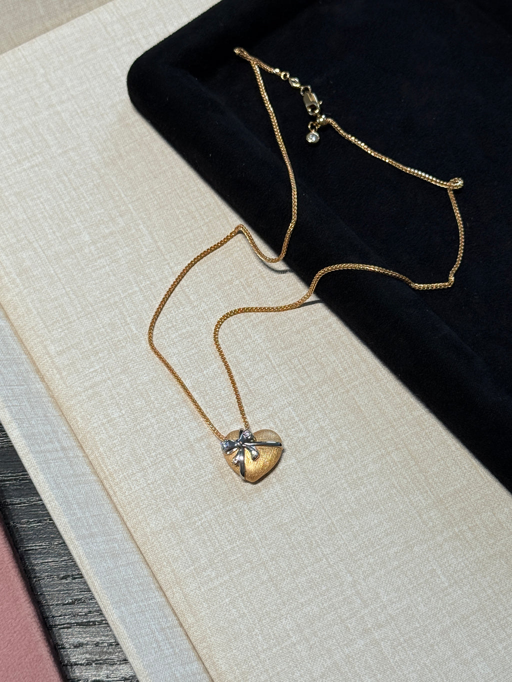 Amour Bow Heart Necklace