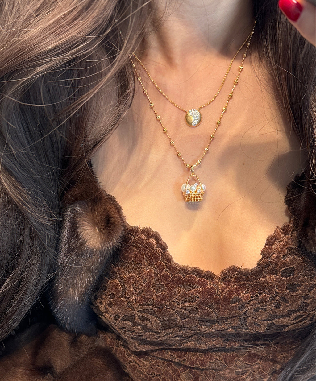 Pearl Basket Pendant