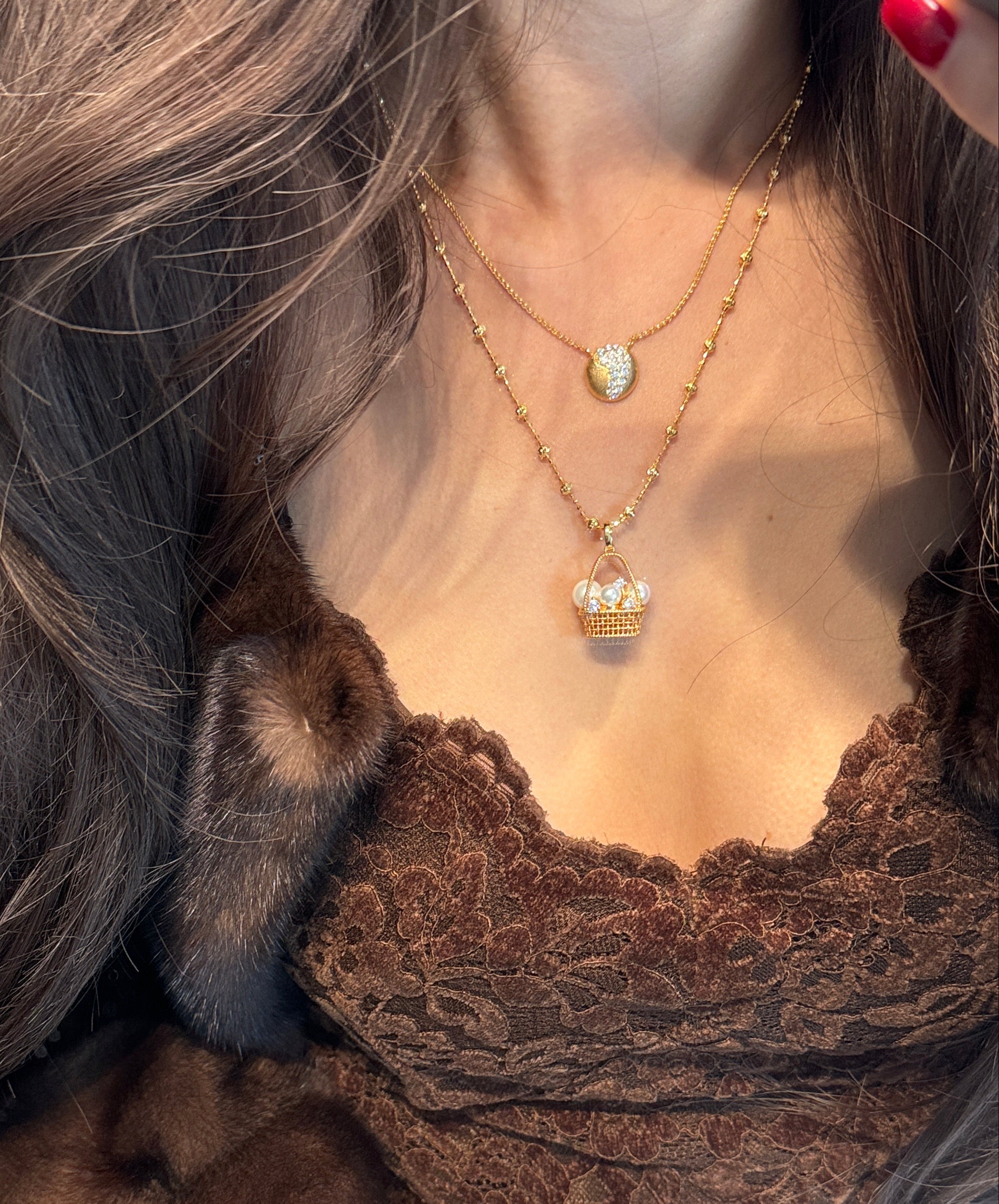 Pearl Basket Pendant