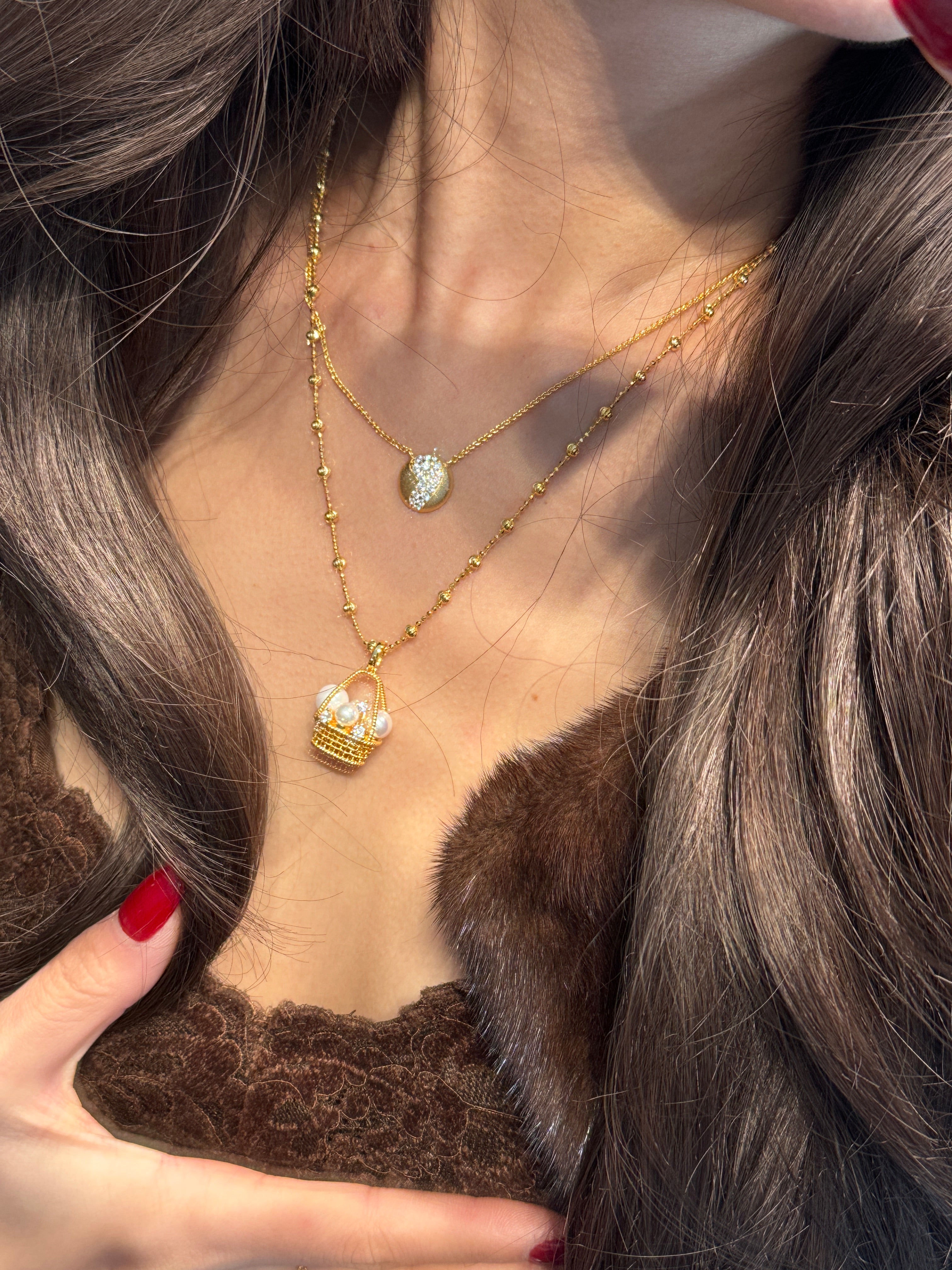 Pearl Basket Pendant