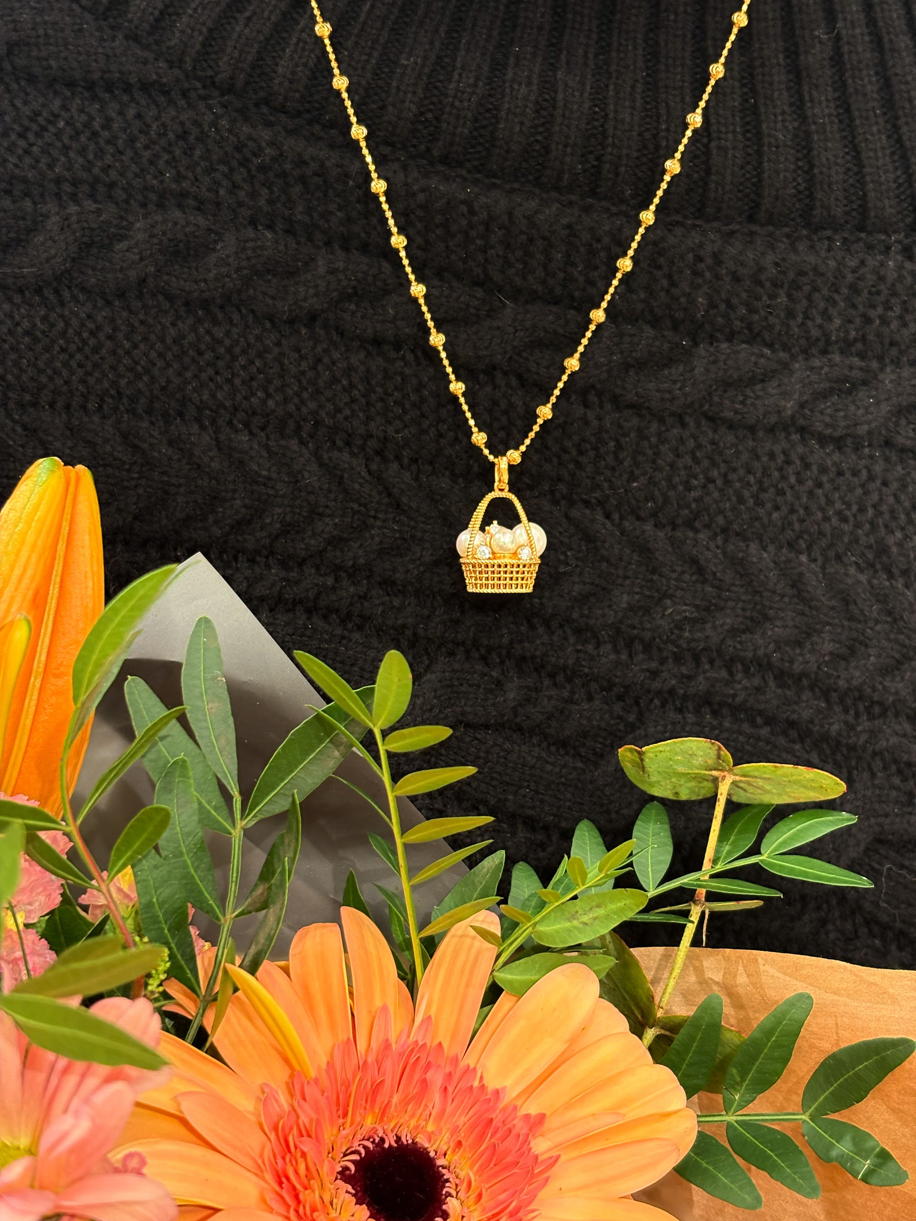 Pearl Basket Pendant