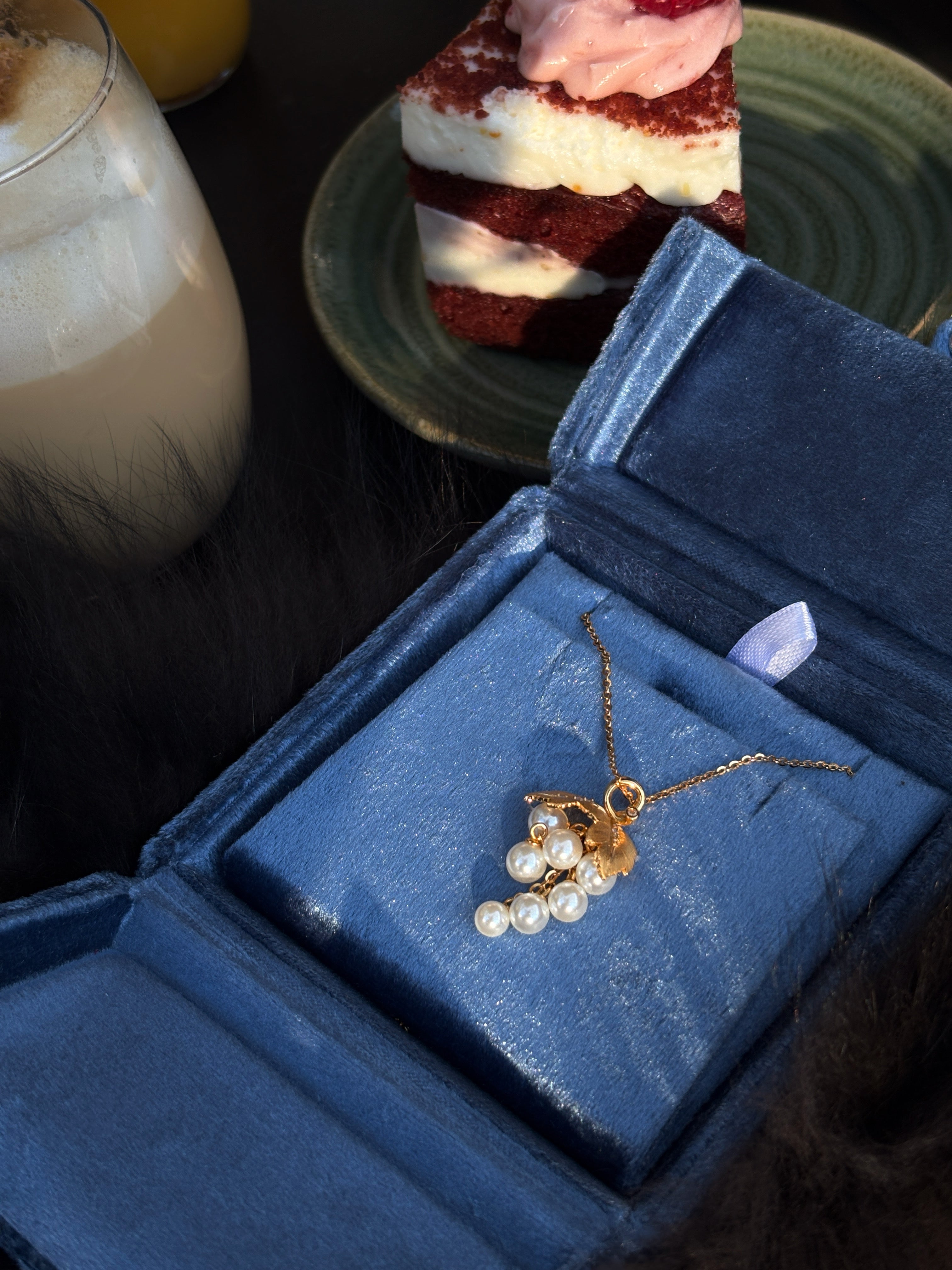 Golden Vine Pearl Grape Pendant